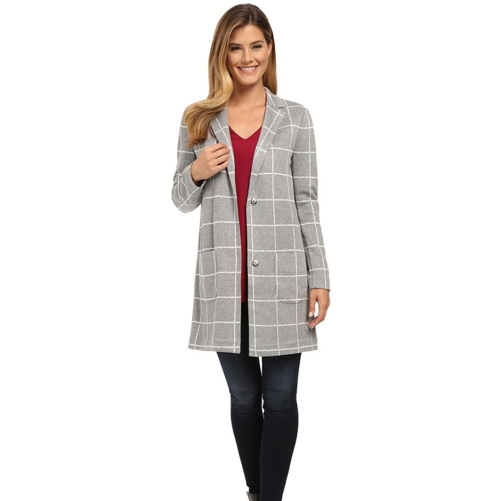 NWT NYDJ Gray Windowpane Jacket, Med.